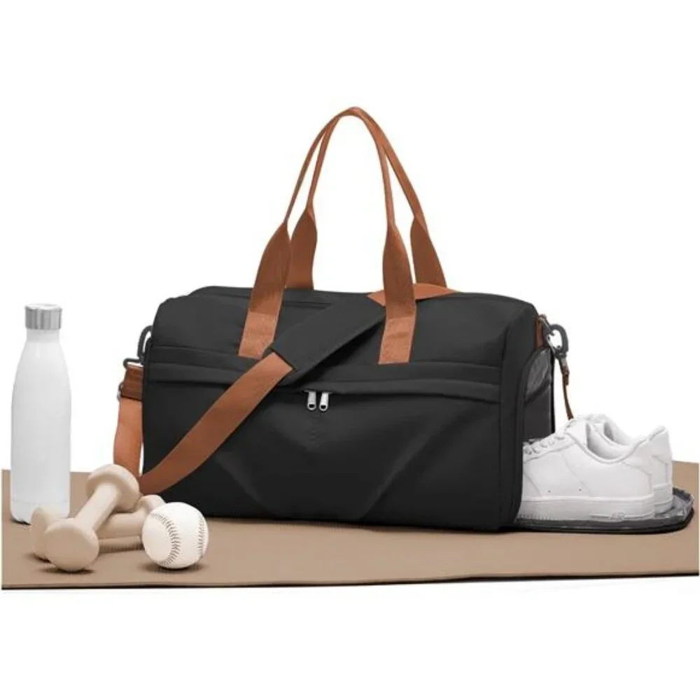 Gym Bag for Women Men Waterproof Duffel Travel Overnight Yoga Bag with Shoe Comp